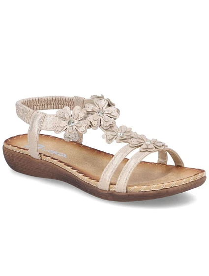 Dámské sandály Rieker V7573-90 se zlatými květy Dámské sandály Rieker V7573-90 se zlatými květy