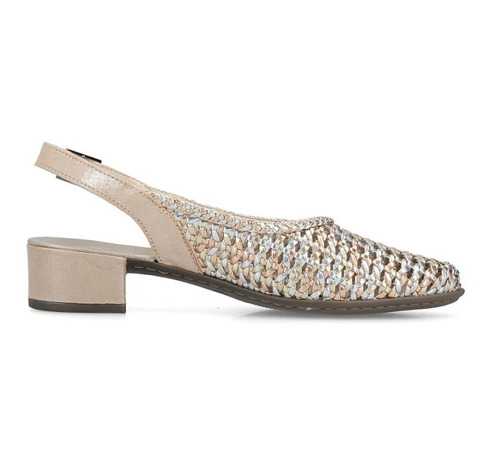 Dámské metalické béžové sandály Rieker 47078-90 Dámské metalické béžové sandály Rieker 47078-90