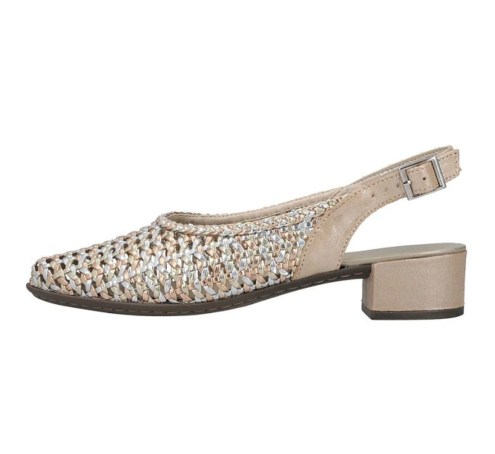 Dámské metalické béžové sandály Rieker 47078-90 Dámské metalické béžové sandály Rieker 47078-90