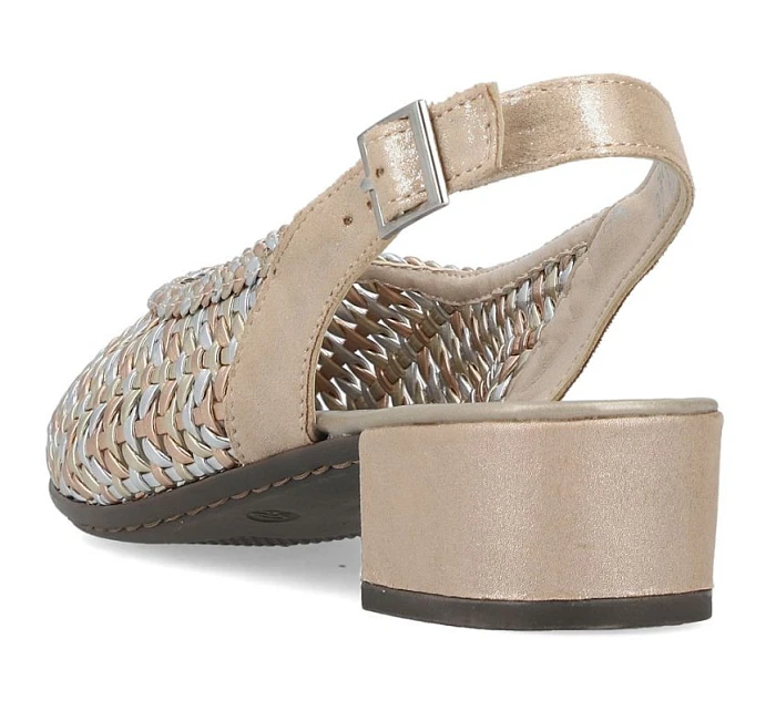 Dámské metalické béžové sandály Rieker 47078-90 Dámské metalické béžové sandály Rieker 47078-90