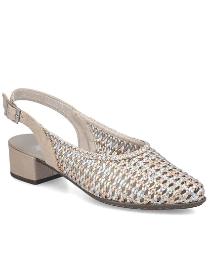 Dámské metalické béžové sandály Rieker 47078-90 Dámské metalické béžové sandály Rieker 47078-90