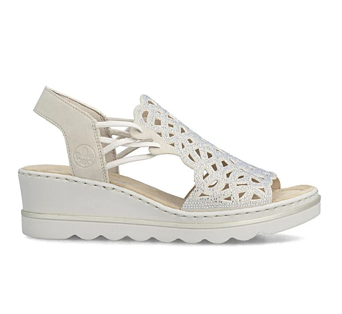 Béžové dámské sandály na platformě Rieker 67465-62 Béžové dámské sandály na platformě Rieker 67465-62