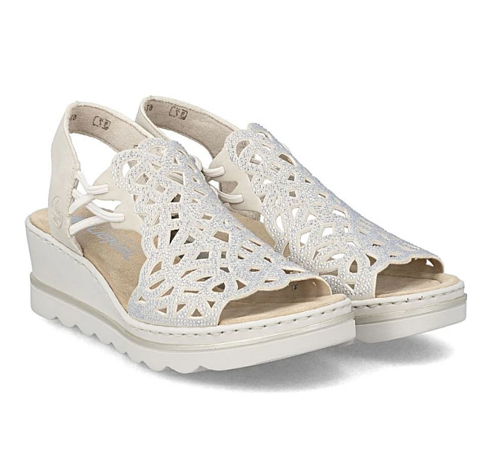 Béžové dámské sandály na platformě Rieker 67465-62 Béžové dámské sandály na platformě Rieker 67465-62