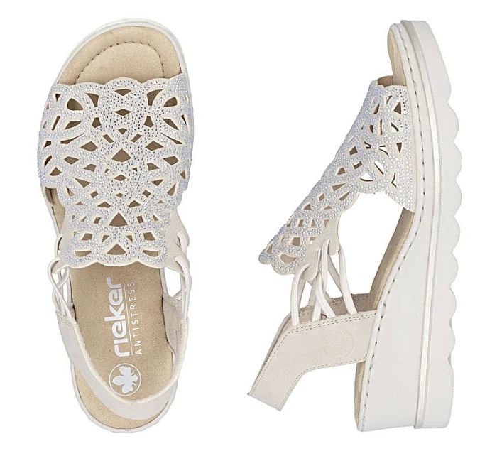 Béžové dámské sandály na platformě Rieker 67465-62 Béžové dámské sandály na platformě Rieker 67465-62