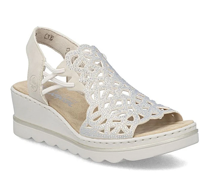 Béžové dámské sandály na platformě Rieker 67465-62 Béžové dámské sandály na platformě Rieker 67465-62