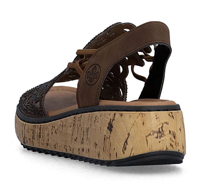 Hnědé dámské sandály na platformě Rieker V1765-24 Hnědé dámské sandály na platformě Rieker V1765-24