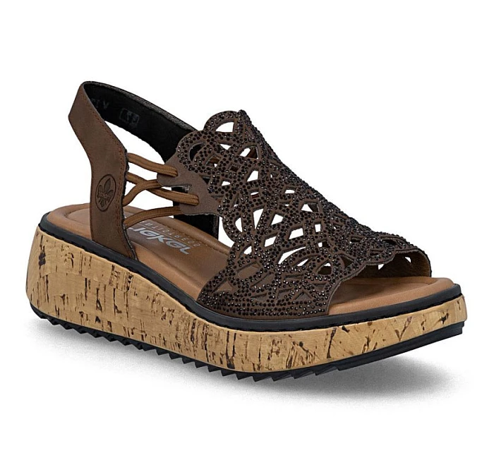 Hnědé dámské sandály na platformě Rieker V1765-24 Hnědé dámské sandály na platformě Rieker V1765-24