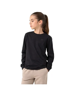 Dívčí tričko s dlouhým rukávem 4F F460 deep black 4FJWMM00TLONF460 20S