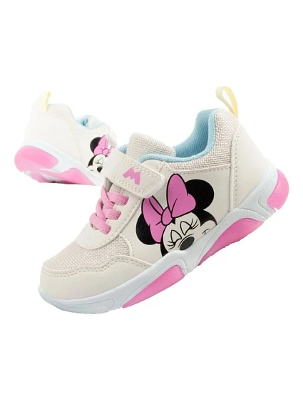 Leomil dětské sportovní boty tenisky minnie mouse na suchý zip LED