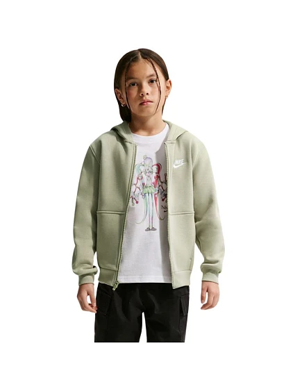 Dětská mikina Nike Sportswear Club Fleece světle zelená FD3004 304 Dětská mikina Nike Sportswear Club Fleece světle zelená FD3004 304