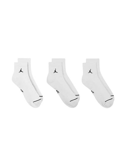 Ponožky Nike Jordan, balení po 3 kusech, bílé, DX9655 100 Ponožky Nike Jordan, balení po 3 kusech, bílé, DX9655 100