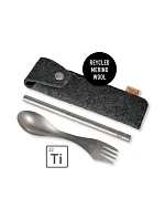 Turistické příbory v pouzdře Light My Fire Spork & Straw Kit Titanium