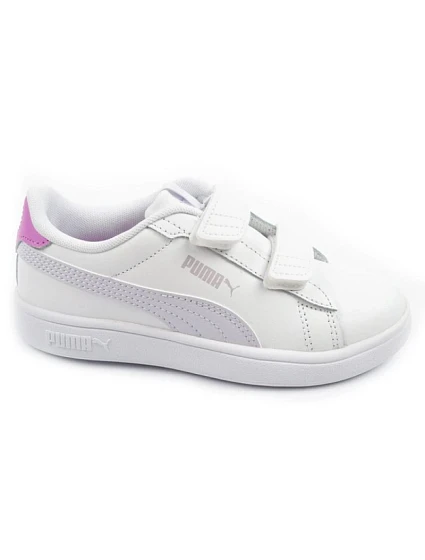 Dětské sportovní boty Puma Smash 3.0 – bílé kožené módní tenisky Dětské sportovní boty Puma Smash 3.0 – bílé kožené módní tenisky