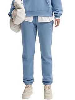 Dámské kalhoty Nike Studio Fleece světle modré IM8076 486