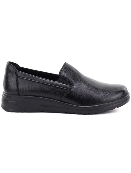 Dámské kožené polobotky na klínovém podpatku, černé, bez model 22317045 - Potocki Dámské kožené polobotky na klínovém podpatku, černé, bez model 22317045 - Potocki
