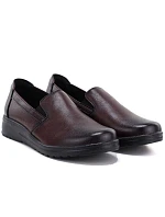 Dámské kožené polobotky na klínovém podpatku, bez model 22317059 - Potocki Dámské kožené polobotky na klínovém podpatku, bez model 22317059 - Potocki