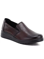 Dámské kožené polobotky na klínovém podpatku, bez model 22317059 - Potocki Dámské kožené polobotky na klínovém podpatku, bez model 22317059 - Potocki