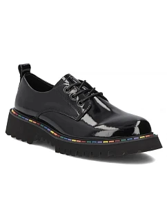Dámské lakované černé kožené polobotky Filippo DP8341