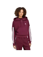 Dámská mikina adidas Essentials 3-Stripes z francouzského froté s čtvrtinovým zipem, vínová, KF8316 Dámská mikina adidas Essentials 3-Stripes z francouzského froté s čtvrtinovým zipem, vínová, KF8316