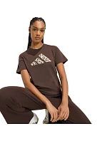 Dámské tričko adidas Animal Graphic, hnědé, KT2676