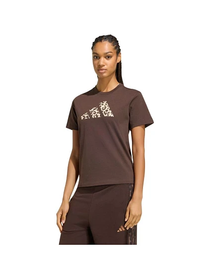 Dámské tričko adidas Animal Graphic, hnědé, KT2676