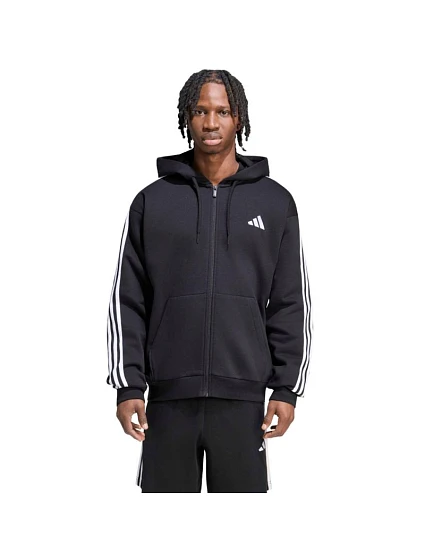 Pánská mikina adidas Essentials 3-Stripes Fleece Full-Zip Hoodie, černá, KY6559 Pánská mikina adidas Essentials 3-Stripes Fleece Full-Zip Hoodie, černá, KY6559
