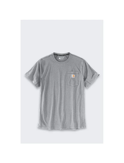 Tričko Carhartt Force Mid Pocket, šedá melírovaná Tričko Carhartt Force Mid Pocket, šedá melírovaná