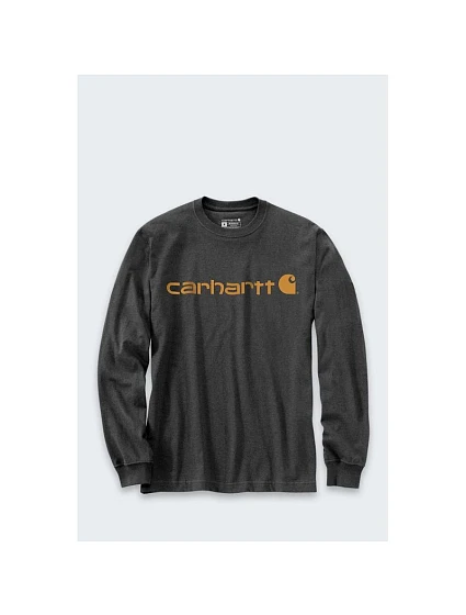 Tričko Carhartt Dearborn Relaxed LS s logem CARBON Tričko Carhartt Dearborn Relaxed LS s logem CARBON