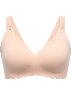 Momcozy YN46 (XL) | Jelly Strip – Bezešvá květinová kojící podprsenka typu push-up | Béžová s květinovým vzorem