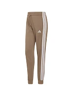 Dámské kalhoty adidas Essentials 3-Stripes Fleece Slim, béžové, KF8317