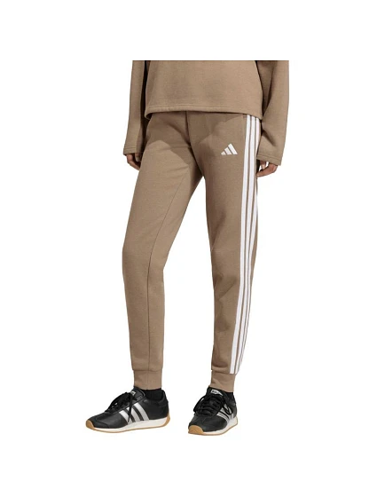 Dámské kalhoty adidas Essentials 3-Stripes Fleece Slim, béžové, KF8317
