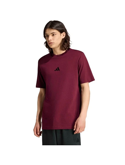 Pánské tričko adidas Essentials Small Logo Single Jersey, vínové, KF2403
