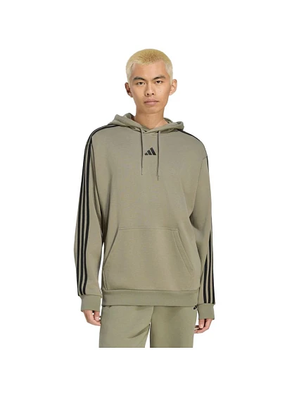 Pánská mikina adidas Essentials 3-Stripes French Terry Hoodie, olivová, KY4204 Pánská mikina adidas Essentials 3-Stripes French Terry Hoodie, olivová, KY4204
