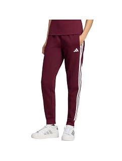 Dámské kalhoty adidas Essentials 3-Stripes Fleece Slim v barvě bordó KF8321
