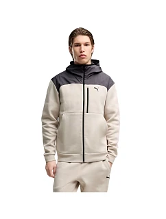 Pánská mikina Puma Tech Material Mix Full-Zip Hoodie, béžová, 694490 82