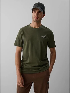 T-shirt regular z nadrukiem męski 4F 4FKAW26TTSHM4477-043S