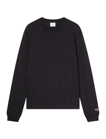 Koszulka męska LS Tee czarna model 22553821 KK001 pánské - CHAMPION Koszulka męska LS Tee czarna model 22553821 KK001 pánské - CHAMPION