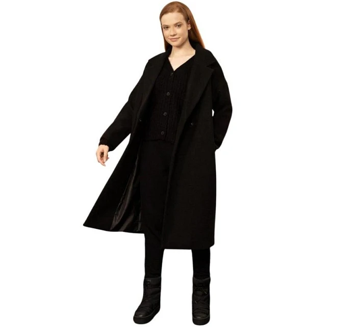 dámský tmavě černý kabát model 21887735 20S - Outhorn dámský tmavě černý kabát model 21887735 20S - Outhorn