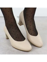 Sergio Leone W SK415B béžové lodičky na podpatku