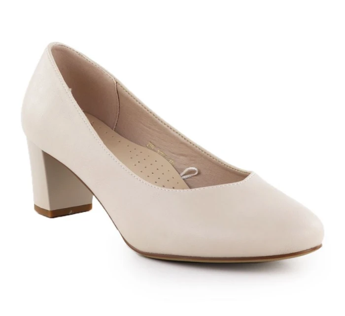 Sergio Leone W SK415B béžové lodičky na podpatku Sergio Leone W SK415B béžové lodičky na podpatku