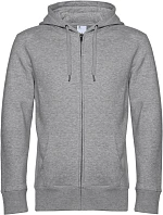 B&C KING Zipped Hood_° Pánská mikina s kapucí 01.U03K heather grey