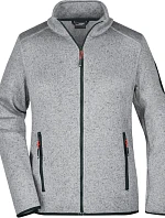 Daiber JN 761 Dámská pletená fleecová bunda 02.0761 light grey melange/red