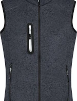 Daiber JN 773 Dámská pletená fleecová vesta se stojáčkem 02.0773 dark grey melange/silver