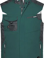 Daiber JN 825 Pracovní zimní softshellová vesta - Strong 02.0825 dark green/black