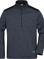 Daiber JN 864 Pánská pracovní fleece bunda 1/2 zip - Strong 02.0864 carbon melange/black