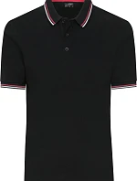 Daiber JN 1306 Pánské těžké piqué polo s proužky 02.1306 black/white/red