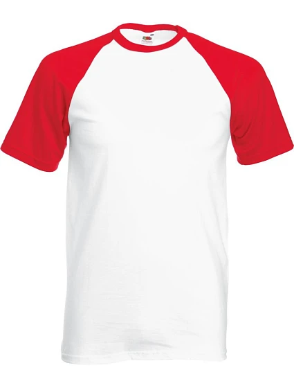 Fruit of the Loom Baseball T Raglánové tričko 16.1026 white/red Fruit of the Loom Baseball T Raglánové tričko 16.1026 white/red