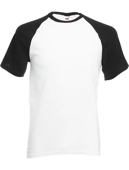 Fruit of the Loom Baseball T Raglánové tričko 16.1026 white/black Fruit of the Loom Baseball T Raglánové tričko 16.1026 white/black