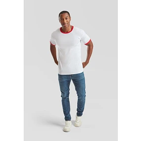 Fruit of the Loom Ringer T Racerback tričko 16.1168 white/red