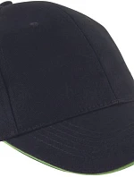 K-up KP 011 6 Panelová sandwich kšiltovka "Orlando" 20.0011 black/lime